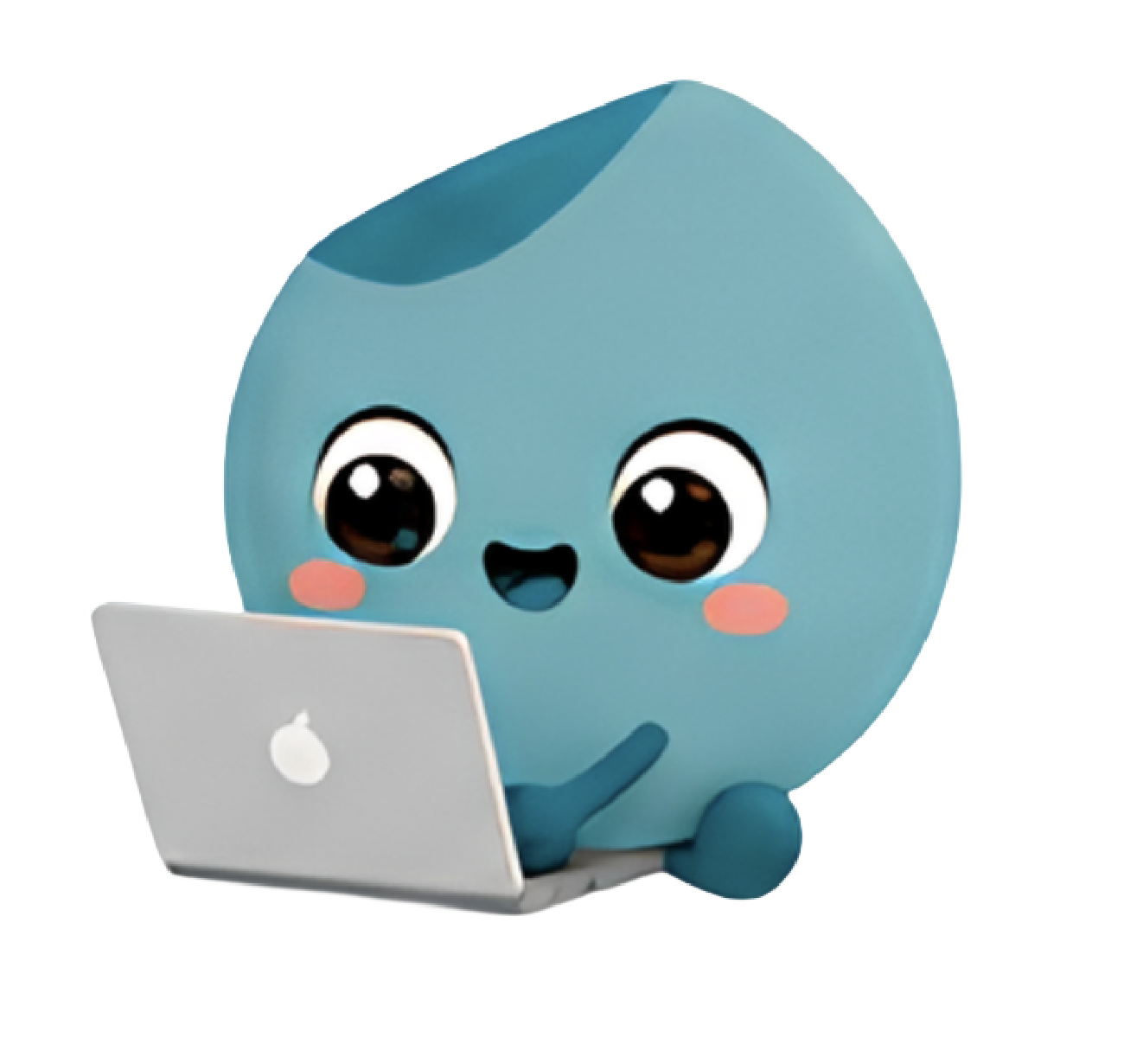 Mascotte ad cut en train de travailler sur le site